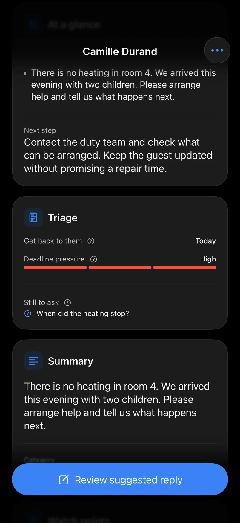 Email triage in dark mode
